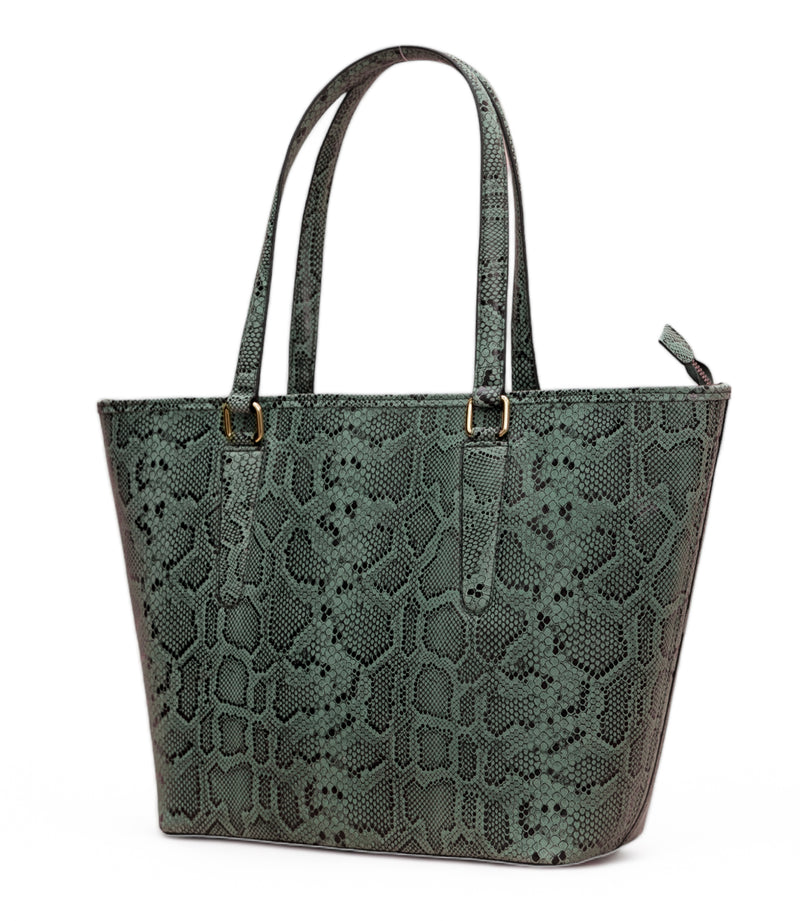 Pinnacle: Italian Leather Laptop Tote Bag (Green)