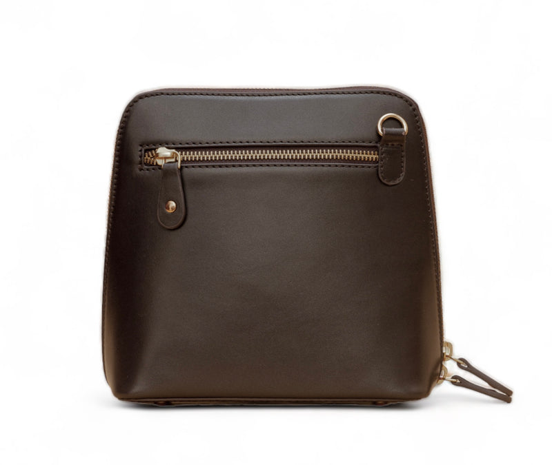 Luxeblend: Full Grain Leather Crossbody Bag (Brown)