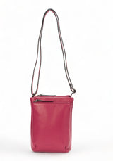 Sienna: Napa Leather Crossbody Bag (Hot Pink)