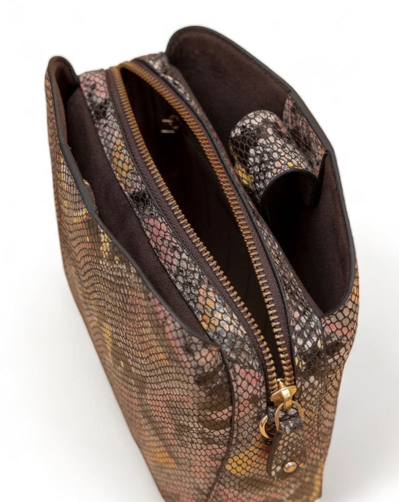 Savannah: Italian Leather Crossbody Bag (Multicolour)